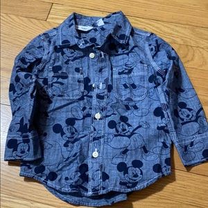 Gap Long sleeve button up shirt Mickey